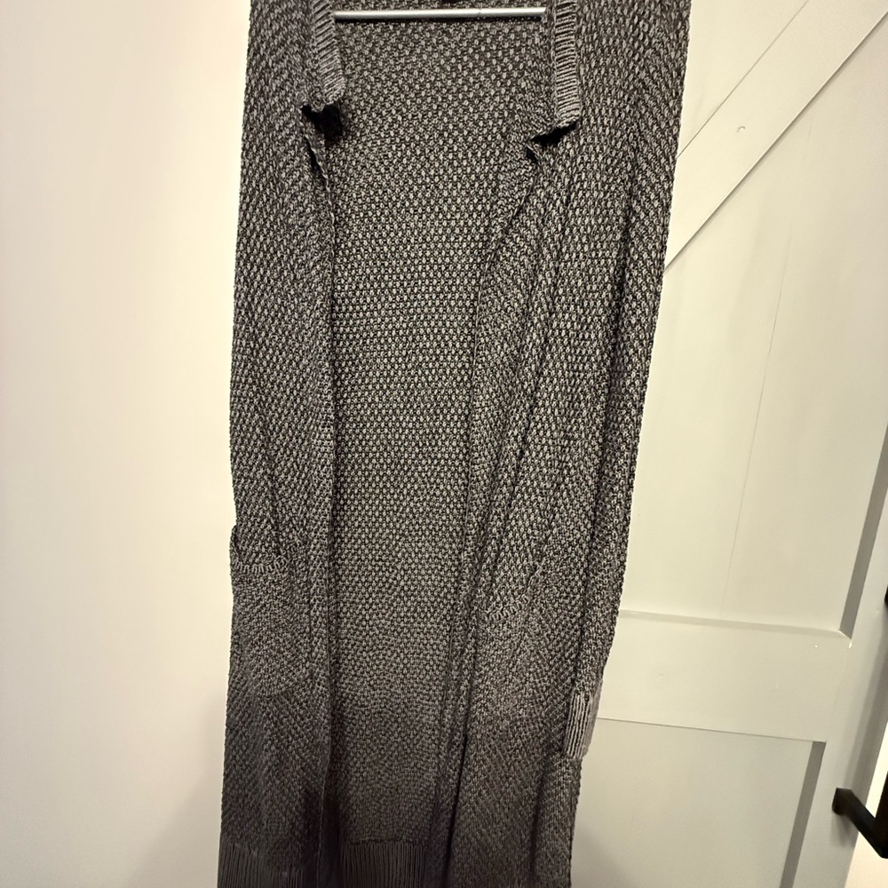 CAbi Black and Grey Knit Duster